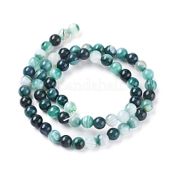 Chapelets de perles en agate à rayures naturelles/agates à bandes&nbsp;X-G-G582-6mm-48