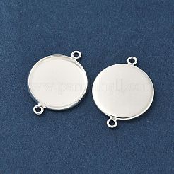 Flache runde Messingstecker Cabochon Einstellungen&nbsp;X-KK-K414-13B-S