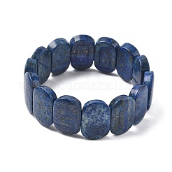 Braccialetti elastici in perle di lapislazzuli naturali per donne e uomini&nbsp;BJEW-I323-02C