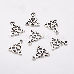 Tibetan Style Trinity Knot, Irish Alloy Triquetra Pendants, Cadmium Free & Lead Free, Antique Silver, 16.5x14.5x2mm, Hole: 2mm
