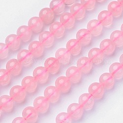 Природного розового кварца нитей бисера, класс АА, круглые, 6 мм, отверстие : 1 мм, около 63 шт / нитка, 15.6 дюйм