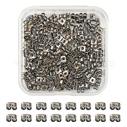 200 Stück Eisenohrmuttern, Schmetterlings-Ohrringrückseiten für Ohrstecker, Metallgrau, 5x3.5 mm, Bohrung: 1.2 mm