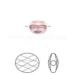Perles de cristal autrichien, 5051, passions de cristal, mini-ovale à facettes, 001 antp_crystal vieux rose, 10x8mm, Trou: 1mm
