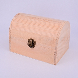 Арочный прямоугольник незаконченный деревянный ящик, с откидной крышкой и передней застежкой, для художественного хобби и домашнего хранения, деревесиные, 16x11.4x12 см
