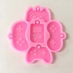 DIY Gamepad Anhänger Silikonform, Gießformen aus Harz, für die Herstellung von UV-Harz & Epoxidharz Schmuck, neon rosa , 80x82x7 mm