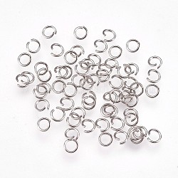 304 Stainless Steel Open Jump Rings, Stainless Steel Color, 4x0.6mm, Inner Diameter: 2.5mm, 22 Gauge, 10000pcs/bag