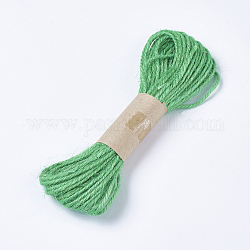 Cordón de yute, cuerda de yute, hilo de yute, para la fabricación de la joya, verde primavera medio, 1.5~2mm, alrededor de 10.93 yarda (10 m) / paquete