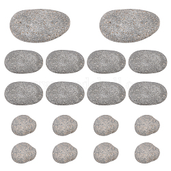 SUPERFINDINGS 20Pcs 3 Styles Oval Painting Rocks Dark Gray Smooth River Rocks Children DIY Paint Cobblestone Craft River Rocks for Painting Rocks Arts Crafts Decor