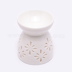 Brûleur d'arôme en céramique, pour le parfum et l'aromathérapie, blanc, 71x85mm, Trou: 32.5x48mm, diamètre intérieur: 63 mm, taille de la boîte: 7.8x7.9x9.5cm