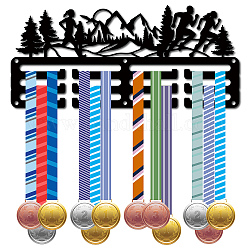 CREATCABIN Mountain Running Medal Holder Display Medal Hangers Rack Sports Metal Hanging Awards Iron Small Mount Decor Awards for Wall Home Badge Race Gymnastics Swimming Medalist Black 11.4 x 5.1Inch