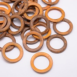 Risultati dei monili in legno tinto noce di cocco che collega anelli, arancione, 35~36x3~6mm