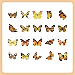 40 Stück 20 Stile wasserdichte Haustier-Schmetterlingsaufkleber-Etiketten, Selbsthaftung, für Koffer, Skateboard, Kühlschrank, Helm, Handy-Shell, dunkelgolden, 60~90 mm, 2pcs / style
