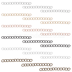 SUNNYCLUE 1 Box 240 strands 6 Colors extender chain 5cm Iron Necklace Extenders Necklace Bracelet Anklet Extension Link Chains for Beginners DIY Necklace Jewellery Making Crafts