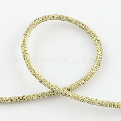 Runde elastische Schnur, mit Metallkabel außerhalb und Gummi im Inneren, dark khaki, 2.5 mm, ca. 98.42 Yard (90m)/Bündel