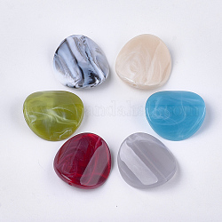 Perles acryliques, style de pierres fines imitation, couleur mixte, 37x34.5x11.5mm, Trou: 2.5mm