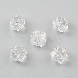 Perles en acrylique transparente, perles de paillettes, facette, cube, clair, 13x13x13mm, Trou: 2mm, environ 390 pcs/500 g