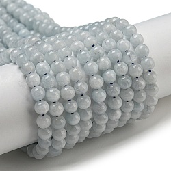 Chapelets de perles en aigue-marine naturelle, ronde, 4mm, Trou: 1mm, Environ 94 pcs/chapelet, 15.5 pouce (39.5 cm)
