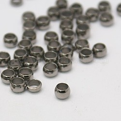 Messing Crimpperlen, Rondell, Metallgrau, 3 mm, Bohrung: 2 mm, ca. 500 Stk. / 20 g