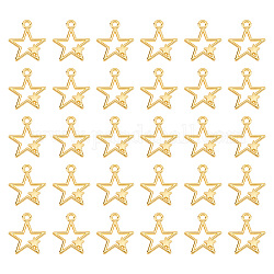 Пандахолл элитные подвески из цинкового сплава, звезда, золотые, 25.5x22x3 мм, отверстие : 2.5 мм, 60 шт / коробка