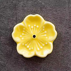 Räuchergefäße aus Porzellan, Räucherstäbchenhalter für Blumen, Heimbüro Teehaus Zen buddhistische Lieferungen, Gelb, 45x10 mm