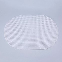 Leinwandbahnen aus Kunststoffgewebe, zum Sticken, Herstellung von Acrylgarn, Strick- und Häkelprojekte, Oval, weiß, 46x30.8x0.15 cm, Bohrung: 2x2 mm