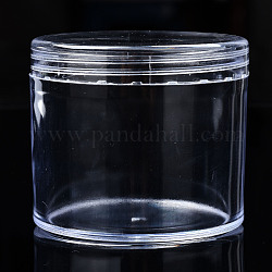 Säulenbehälter zur Aufbewahrung von Polystyrolperlen, für Schmuckperlen kleines Zubehör, Transparent, 6.9x5.9 cm, Innendurchmesser: 6.2 cm