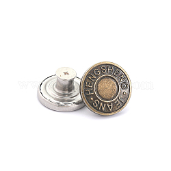 Штыри кнопки сплава для джинсов, морские кнопки, аксессуары для одежды, круглые, античная бронза, 20 мм
