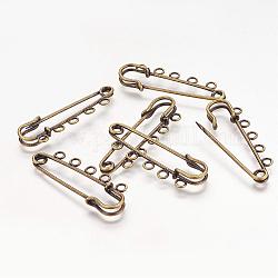 Eisen Kilt Pins, Brosche Zubehör, Antik Bronze, 50x16 mm, Bohrung: 3 mm
