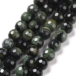 Fili naturali di perle di diaspro di kambaba, sfaccettato (128 sfaccettatura), tondo, 6.5mm, Foro: 1 mm, circa 60pcs/filo, 14.96'' (38 cm)