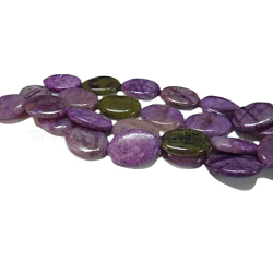 Природных драгоценных камней бисер нитей, окрашенные, фиолетовый камень, овальные, фиолетовые, 30x22x7 мм, отверстие : 1.5 мм, около 13 шт / нитка, 16 дюйм