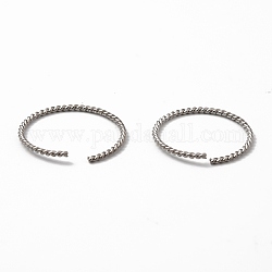 304 Stainless Steel Open Jump Rings, Twist Ring, Stainless Steel Color, 18x1mm, Inner Diameter: 16.5mm, about 180pcs/bag