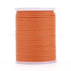 Cordón redondo de poliéster encerado, cordón encerado de taiwán, cuerda retorcida, naranja, 1mm, alrededor de 12.02 yarda (11 m) / rollo