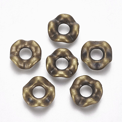 Ccb-Kunststoffverbindungsringe, Blume, Antik Bronze, 13x3 mm, ca. 5 mm Innendurchmesser
