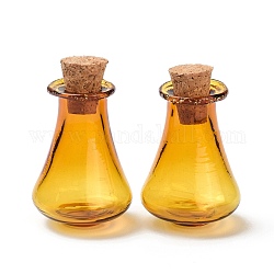 Botellas de corcho de vidrio, vaso vacío deseando botellas, viales de diy para la decoración del hogar, oro, 17x27mm