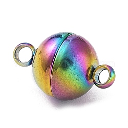 Chapado de iones (ip) 304 cierres magnéticos de acero inoxidable con bucles, color del arco iris, 13.5x8mm, agujero: 1 mm