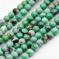 Fili di perle di variscite naturale, tondo, 6mm, Foro: 1 mm, circa 64pcs/filo, 15.5 pollice