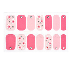 Наклейки для ногтей с полным покрытием, самоклеящийся, для украшения ногтей, розовые, 24x8 мм, 14шт / лист