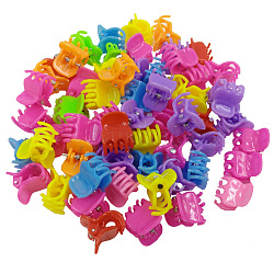 Kids Hair Accessories, Plastic Claw Hair Clips, Hand, Mixed Color, 15x15mm, about 100pcs/bag