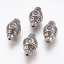 Ccb Kunststoff-Perlen, Doppelkegel, Antik Silber Farbe, 33x18 mm, Bohrung: 3 mm