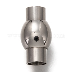 304 Magnetverschluss aus Edelstahl mit Klebeenden, Kolumne, Edelstahl Farbe, 18x11 mm, Bohrung: 6 mm