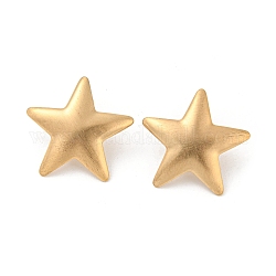 Серьги-гвоздики из нержавеющей стали светлого золота 304, звезда, 28x29 мм