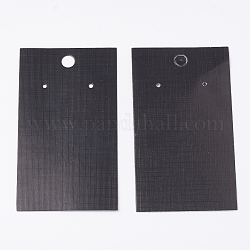 Бумажные карты дисплей, используется для ожерелья, серьги, браслеты и подвески, прямоугольные, чёрные, 9x5x0.03 см, отверстия: 0.65 cm