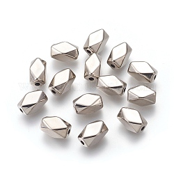 CCB perles en plastique, facette, cuboïde, platine, 13.2x7.5mm, Trou: 2.3mm