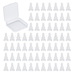 Sunnyclue 150 Stück Silikon-Ohrmuttern mit vollständiger Abdeckung, Ohrring Rücken, für die Ohrsteckerherstellung, Transparent, 10x6x6 mm, Bohrung: 0.7 mm
