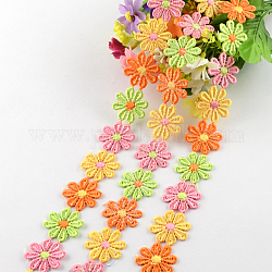 Ruban de polyester de fleurs, pour l'emballage cadeau, colorées, 1 pouce (26 mm) x2 mm, environ 15yards / bundle (13.716m / bundle)