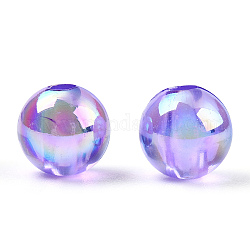 Transparente Acryl Perlen, ab Farben überzogen, Runde, blau violett, 6 mm, Bohrung: 1.8 mm