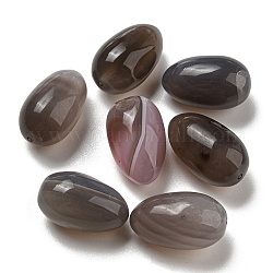 Perles en agate grise naturelle, la moitié foré, larme, 23~24x14~15x14~15mm, Trou: 1.5~1.6mm
