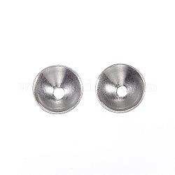 201 Stainless Steel Bead Caps, Round, Stainless Steel Color, 4x1.2mm, Hole: 1mm