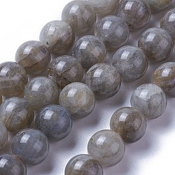 Natur Labradorit Perlen Stränge, Runde, 10 mm, Bohrung: 1.2 mm, ca. 37~38 Stk. / Strang, 14.9~15.4 Zoll (38~39.3 cm)