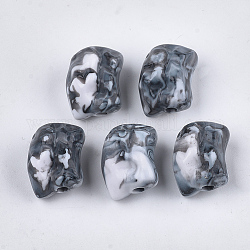 Acryl-Perlen, Nachahmung Edelstein-Stil, Ton zwei, Nuggets, Schiefer grau, 20x16x13 mm, Bohrung: 3 mm, ca. 180 Stk. / 500 g